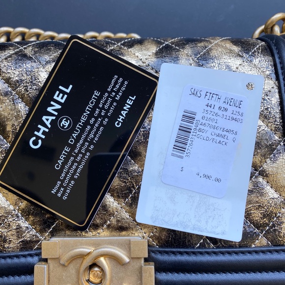 Chanel Boy Metallic Crumpled Goatskin Bag - Picture 9 of 11